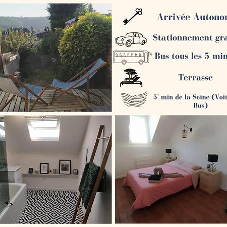 Deville-les-RouenLe Nid Normand Avec Terrasse - Stationnement Facile Et Gratuit - 5 Min Seineアパートメント エクステリア 写真